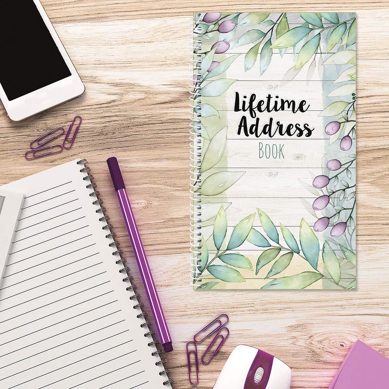Current The Best Days Address Book-94 Pages; Small 5"" x 8-1/2"" Size for Purse or Office, Spiral Bound Soft Cover Organizer for Contacts, Addresses, Email, & Phone Numbers + 50 Replacement Stickers" - Image 5