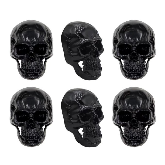 6PCS SKULL FRIDGE MAGNETSLOCKER ACCESSORIESHALLOWEEN FUNNY GOTH DECORATIVE MAGNETS FOR HOME KITCHEN OFFICE WHITEBOARD BLACK