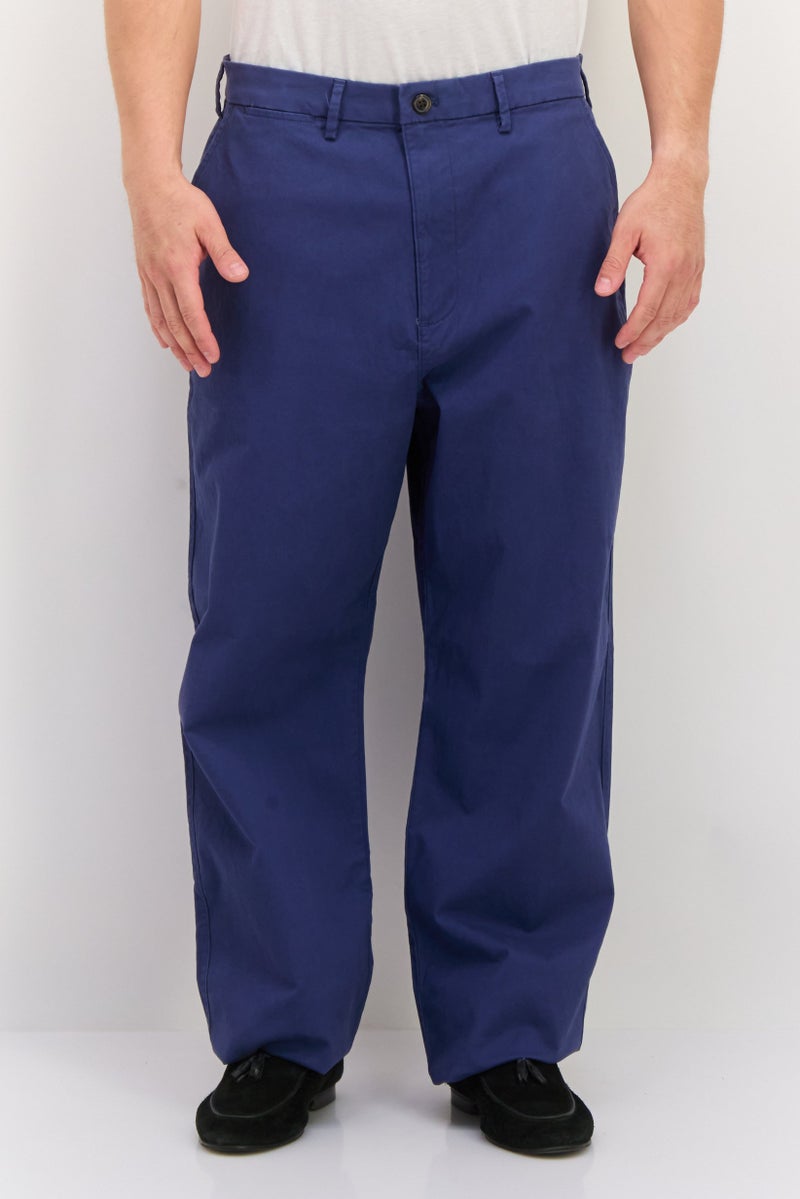 GAP Men Loose Fit Solid Straight Leg Pants, Ash Blue - Image 1