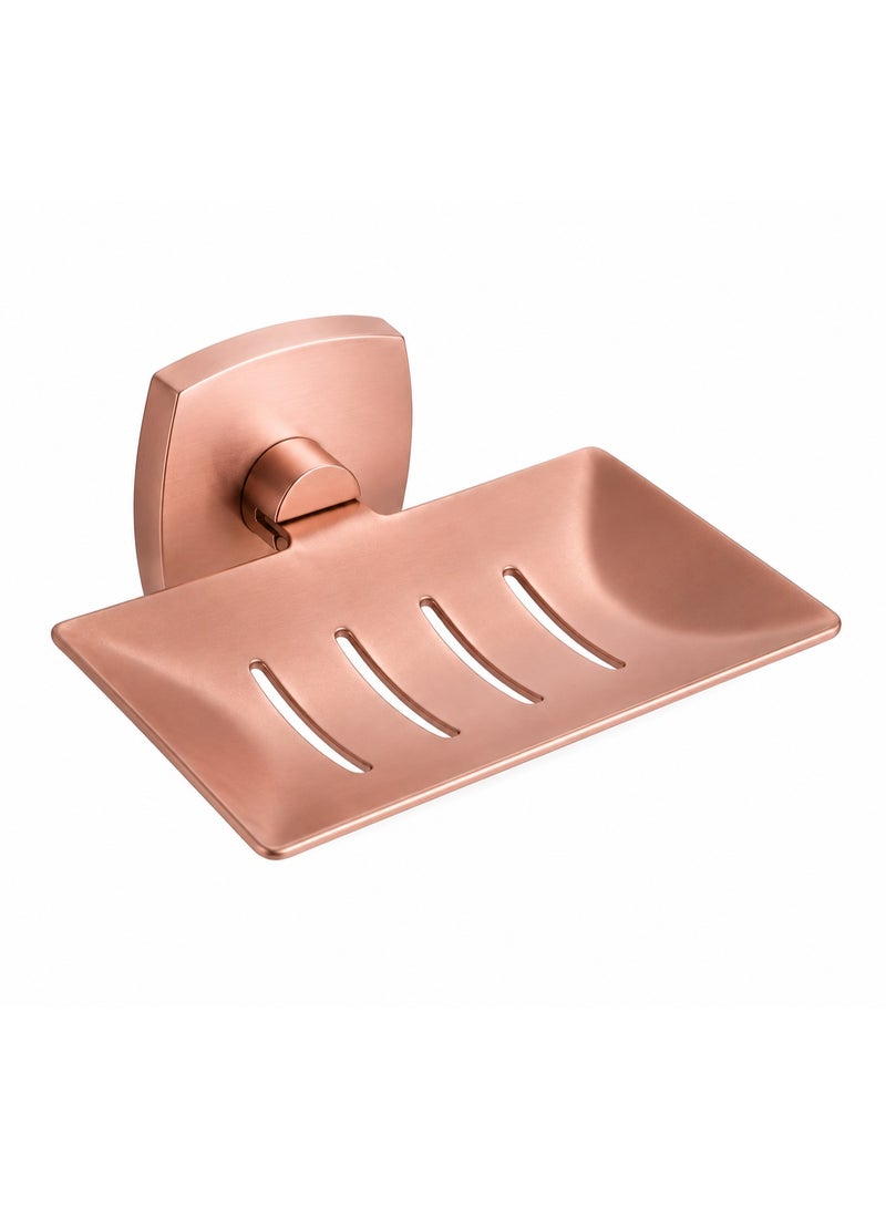 Stainless Steel Soap Holder with Square Base – Modern and Elegant Design (Rose Gold) - Image 1