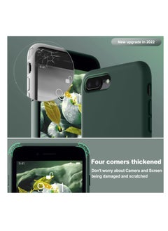 Generic Compatible with iPhone 7 Plus/iphone 8 Plus Case, Liquid Silicone Case, Full Body Protective Cover, Shockproof, Slim Phone Case, Anti-Scratch Soft Microfiber Lining - Pine Green  - Image 4