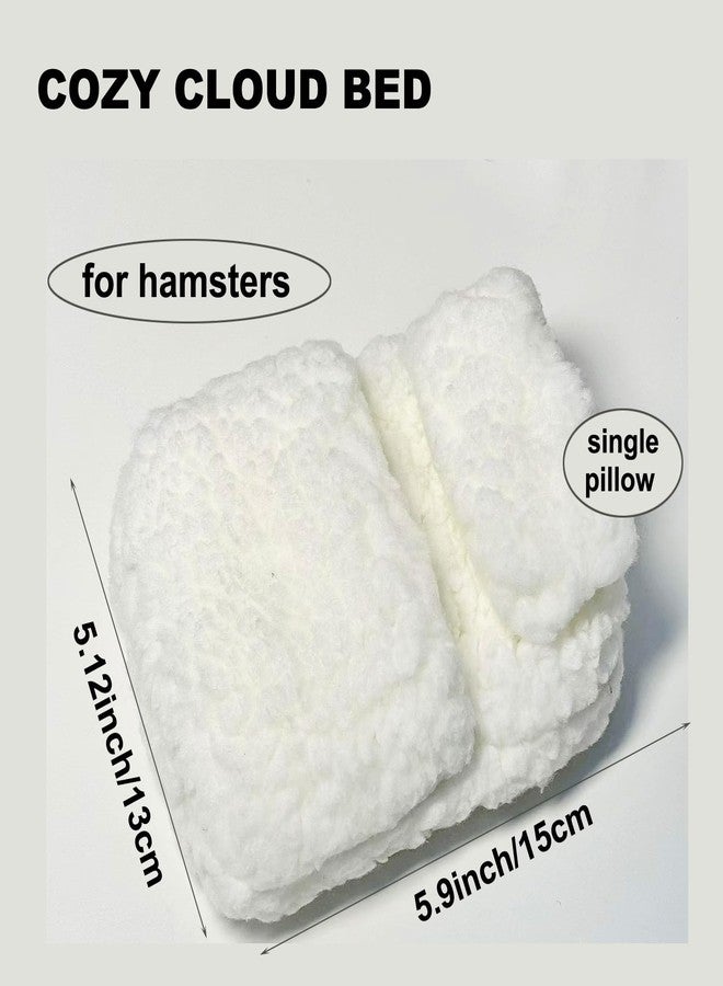 KnocKconK Hamster Mini Cotton Sofa Chair, Small Animal Blue Red Bed Cozy with Pillow, Cage Decor Photo Toys, Relax Habitat House Accessories, Sleep Pad Rest Nest for Hamster, Mice (White) - Image 2