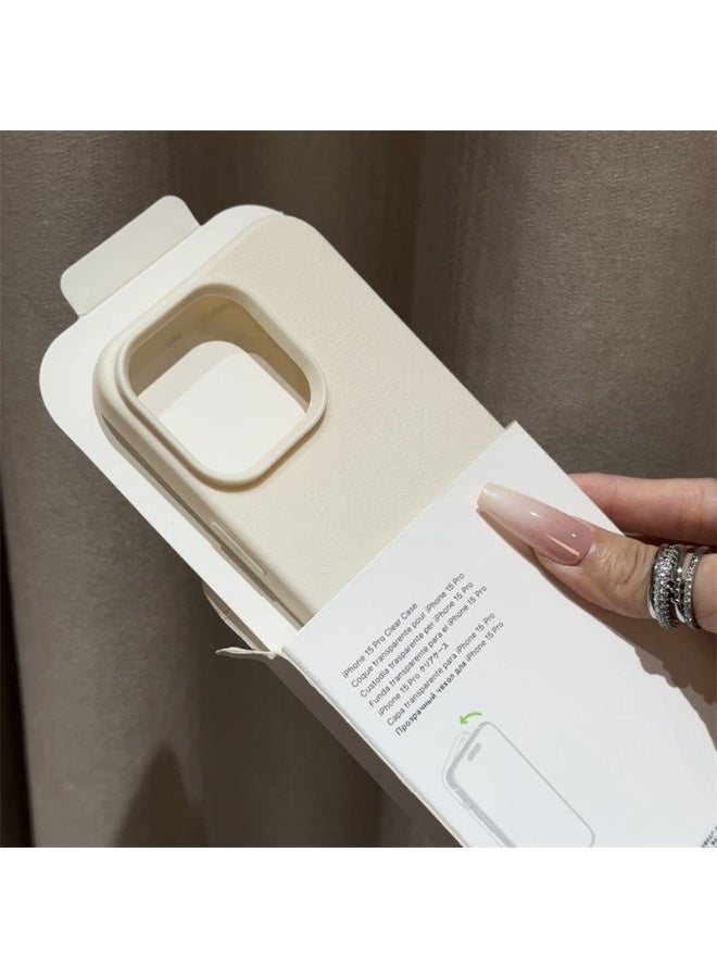 NIBEMINENT Minimalist Solid Lychee Peel Pattern Protective TPU Case Cover For iPhone 17 Pro, White