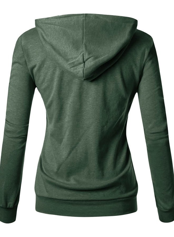 GIVON Womens Casual Zip Up Hoodie Cotton Blend Soft Fabric Basic Layering Hooded Jacket with Kangaroo Pocket, Inside Pocket(dcf200)-jade Green, M - Image 5