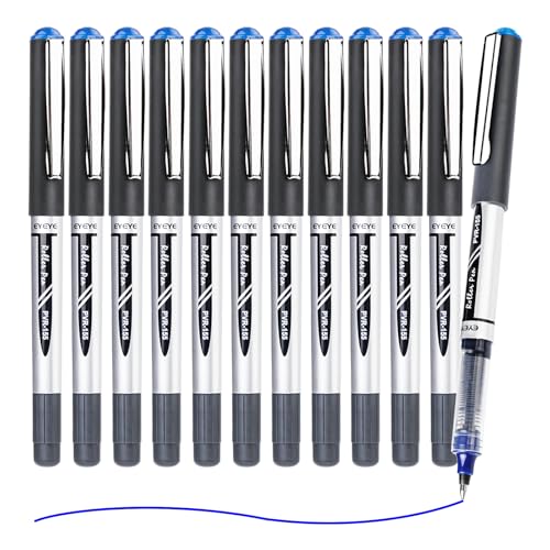 Eyeye PVR155.7 Liquid Ink Roller Ball Pen Extra Fine Point Bullet Nib Blue Ink(Pack of12) - Image 2
