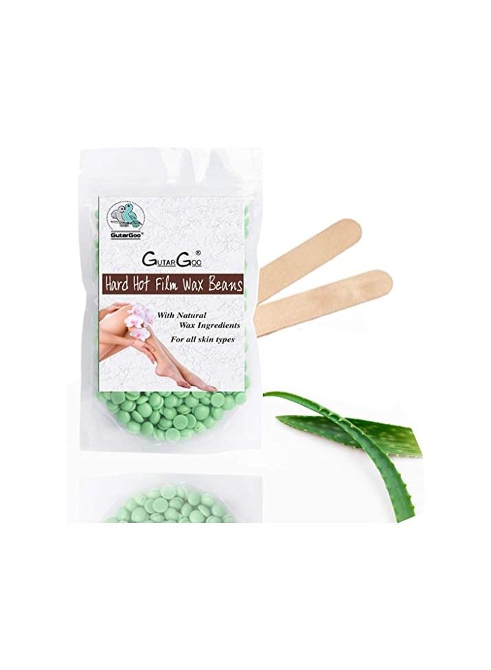 GutarGoo Pack of 1 Painless Brazilian Hair Removal Hard Film Hot Wax Beans for Stripless Body Waxing at Home - Image 1