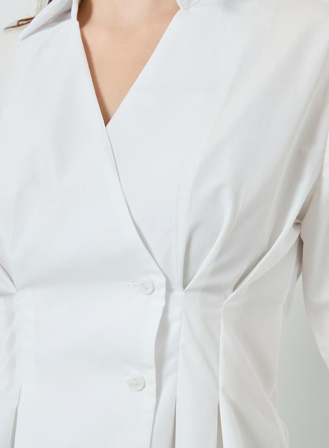 Styli Women Off-White Buttoned Wrap Top - Image 3
