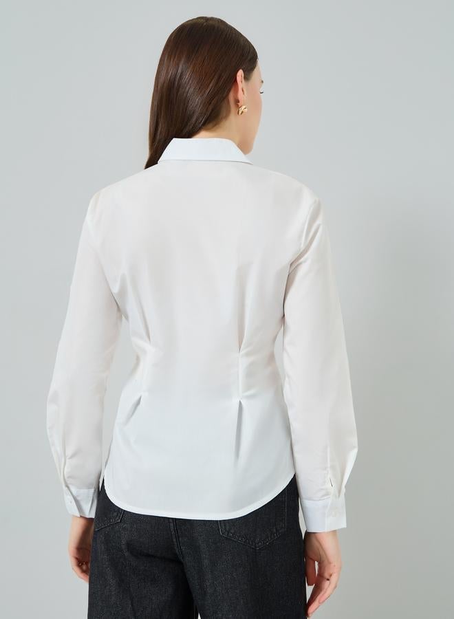 Styli Women Off-White Buttoned Wrap Top - Image 4