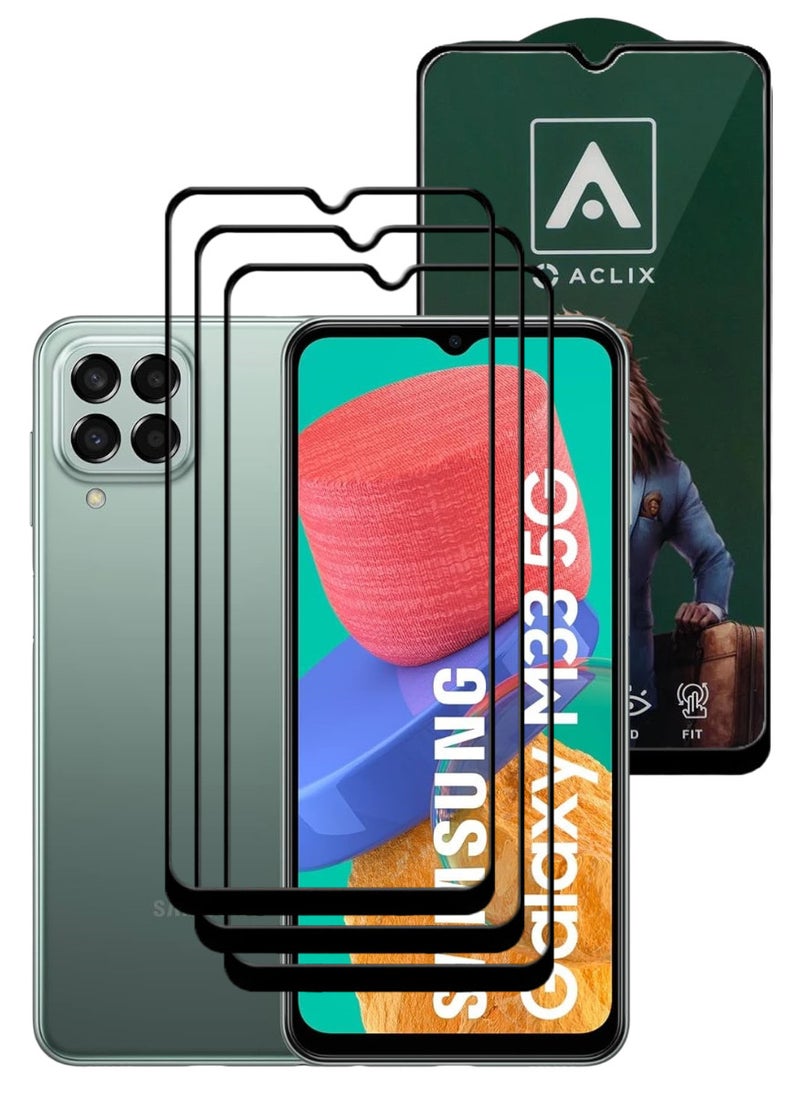 ACLIX 3 Pieces Antistatic ESD Dustproof Premium Quality High Definition Tempered Glass Screen Protector Designed For Samsung Galaxy M33 - Image 1