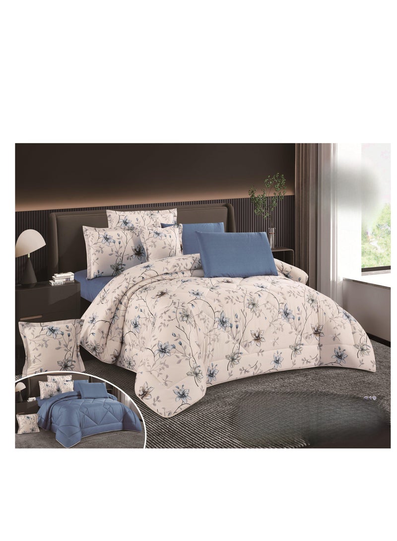 8-piece royal printed double bedspread, king-size comforter, 230 x 250  - Image 1