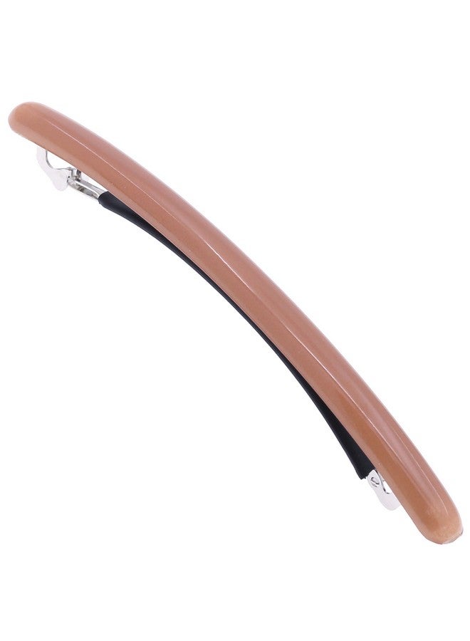 CAMILA Paris Cp3253 French Hair Barrette Large Nude Long Skinny Strong Hold Grip Hair Clips For Women Thin Rubberized Automatic Clasp No Slip Durable Styling Girls Hair Accessories Made In France - Image 1