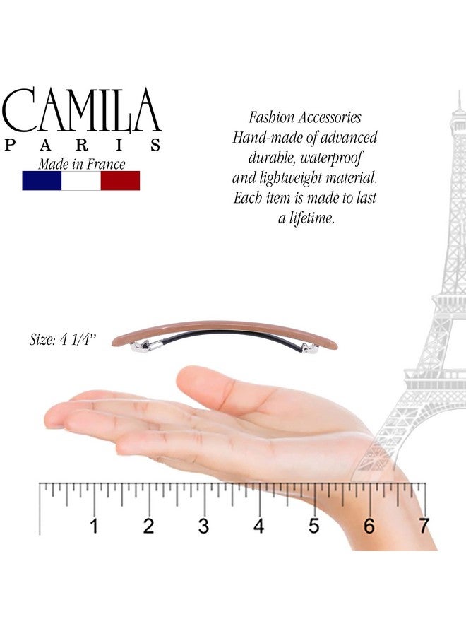 CAMILA Paris Cp3253 French Hair Barrette Large Nude Long Skinny Strong Hold Grip Hair Clips For Women Thin Rubberized Automatic Clasp No Slip Durable Styling Girls Hair Accessories Made In France - Image 2