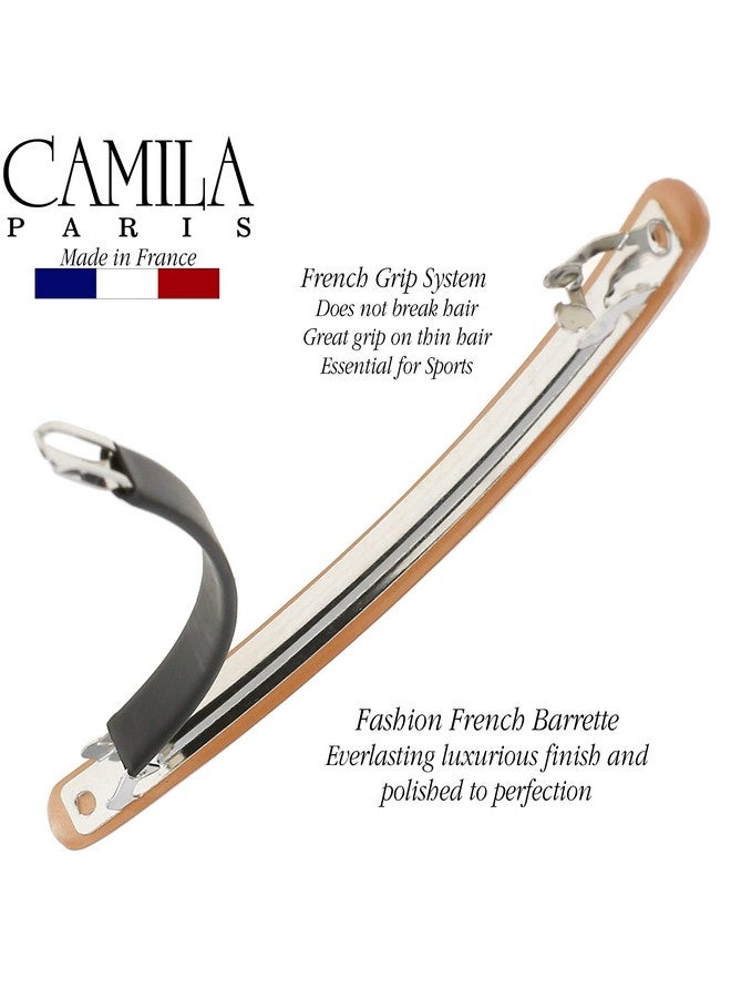 CAMILA Paris Cp3253 French Hair Barrette Large Nude Long Skinny Strong Hold Grip Hair Clips For Women Thin Rubberized Automatic Clasp No Slip Durable Styling Girls Hair Accessories Made In France - Image 5