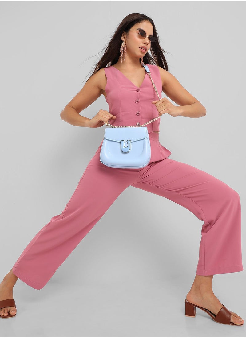 Haute Sauce - Horseshoe Buckle Sling Bag - Icy Blue - Image 1