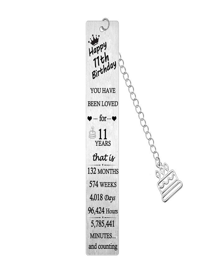 Waeceip 11th Bookmarks Birthday Gifts 11th Birthday Gifts for Boys Girls 11th Gifts for 11th Birthday Bookmark Happy 11th Birthday Bookmark Gifts for Brother Sister Friends Gifts (11th Birthday) - Image 1