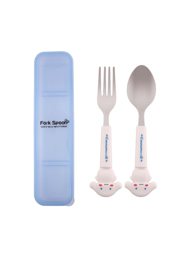 CRAVISTA Kids Cutlery Set Stainless Steel – Children Flatware Set with Case for School | BPA-Free Utensils for School Lunch box, Travel & Gifting | Cute Character Handle Tableware for Girls and Boys - Image 1