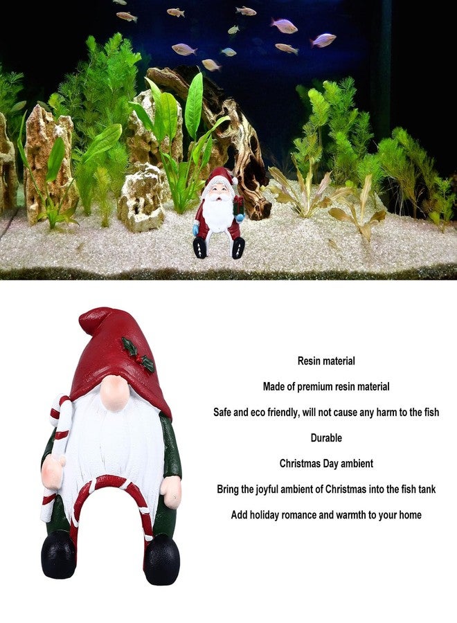 FUZHUI Christmas Aquarium Decoration, Aquarium Santa Claus Decorations, Fish Tank Creative Aquarium Resin, Decoration for Holiday Fish Tank Supplies Table Decor, Safe and Durably, Adds Joyful Ambiance - Image 2