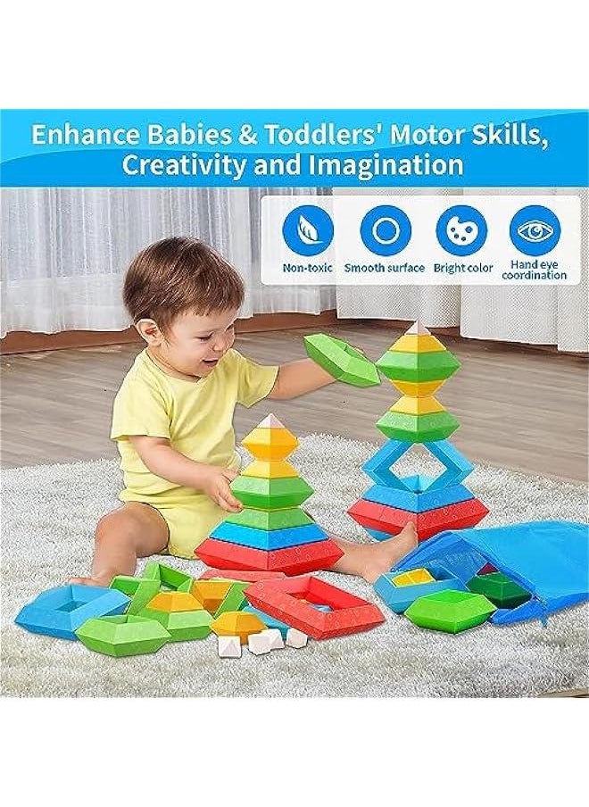 HOOKOR 30Pcs Building Blocks Montessori Toys for Kids, Preschool Learning Activities Toy,Building Blocks Stacking Educational Toys STEM Sensory Toys Gifts for Kids Age 2 3 4 5  - Image 2