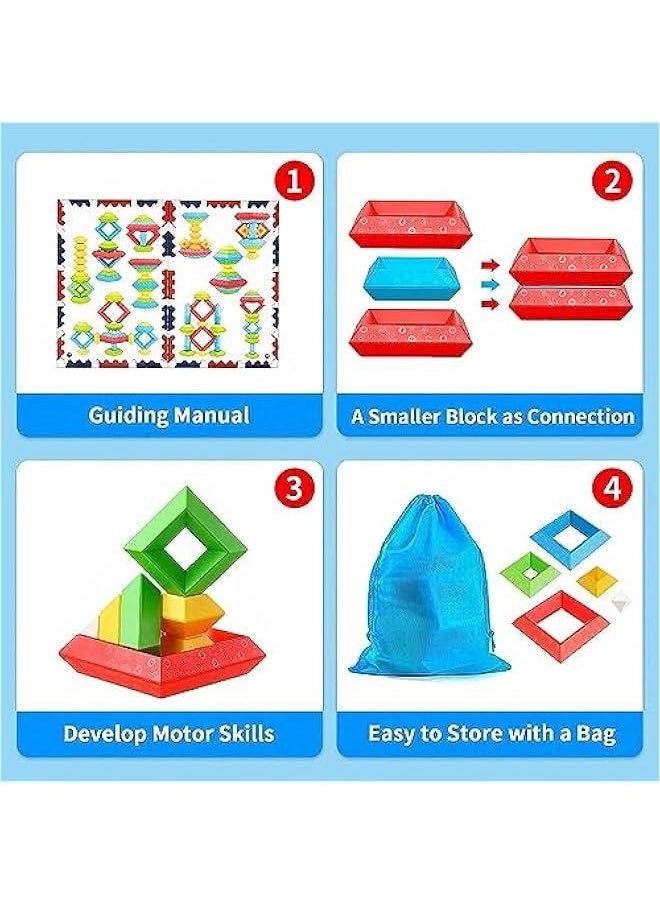 HOOKOR 30Pcs Building Blocks Montessori Toys for Kids, Preschool Learning Activities Toy,Building Blocks Stacking Educational Toys STEM Sensory Toys Gifts for Kids Age 2 3 4 5  - Image 3