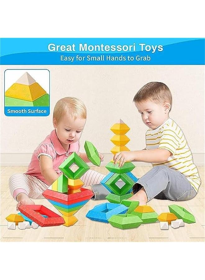 HOOKOR 30Pcs Building Blocks Montessori Toys for Kids, Preschool Learning Activities Toy,Building Blocks Stacking Educational Toys STEM Sensory Toys Gifts for Kids Age 2 3 4 5  - Image 5