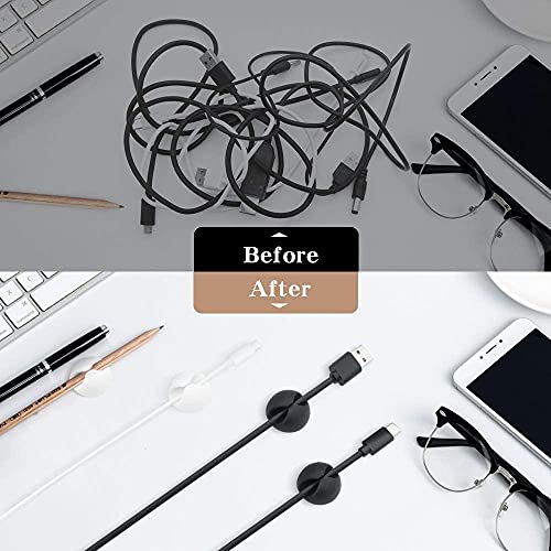 Bulfyss 18pcs Cord Cable Wire Holder Protector Organizer Accessories - Self Adhesive Straps, Hook and Loop Ties for Home, Office, Car, Desktop, Laptop, Computer (Black) - Image 3