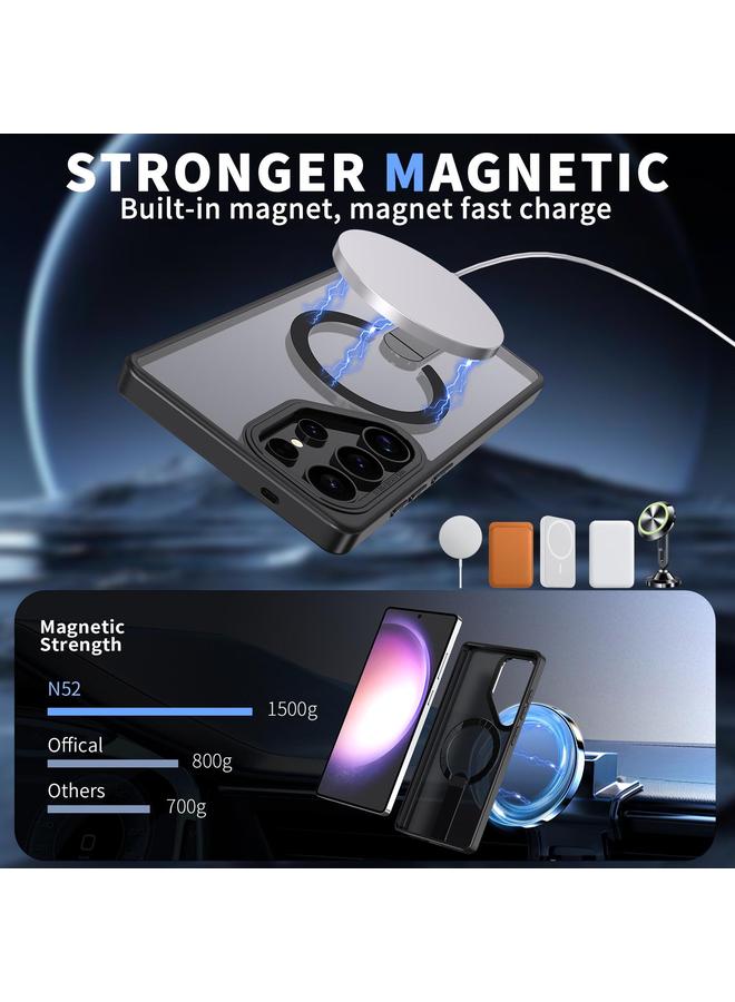 S-TOP Case For Samsung Galaxy S22 Ultra 5G Star Shine Series TPU + PC MagSafe Phone Case with Fold Holder - Image 2