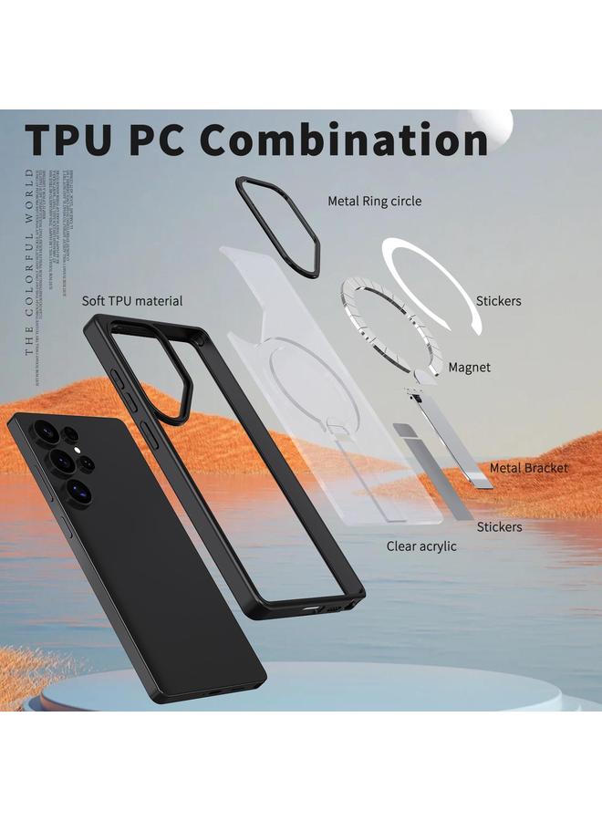 S-TOP Case For Samsung Galaxy S22 Ultra 5G Star Shine Series TPU + PC MagSafe Phone Case with Fold Holder - Image 5