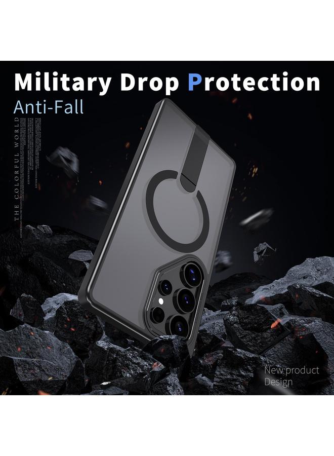 S-TOP Case For Samsung Galaxy S22 Ultra 5G Star Shine Series TPU + PC MagSafe Phone Case with Fold Holder - Image 3