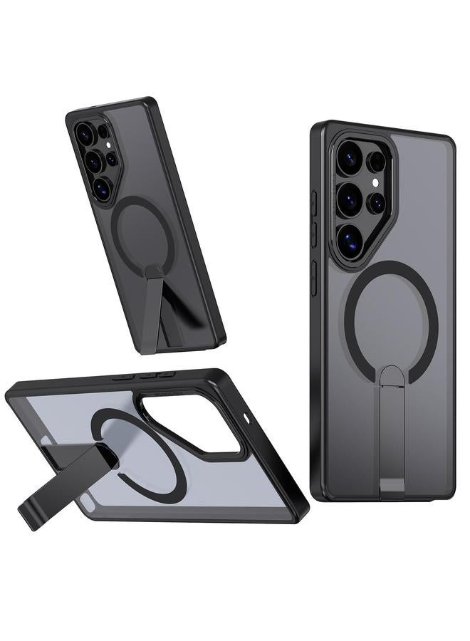 S-TOP Case For Samsung Galaxy S22 Ultra 5G Star Shine Series TPU + PC MagSafe Phone Case with Fold Holder - Image 1