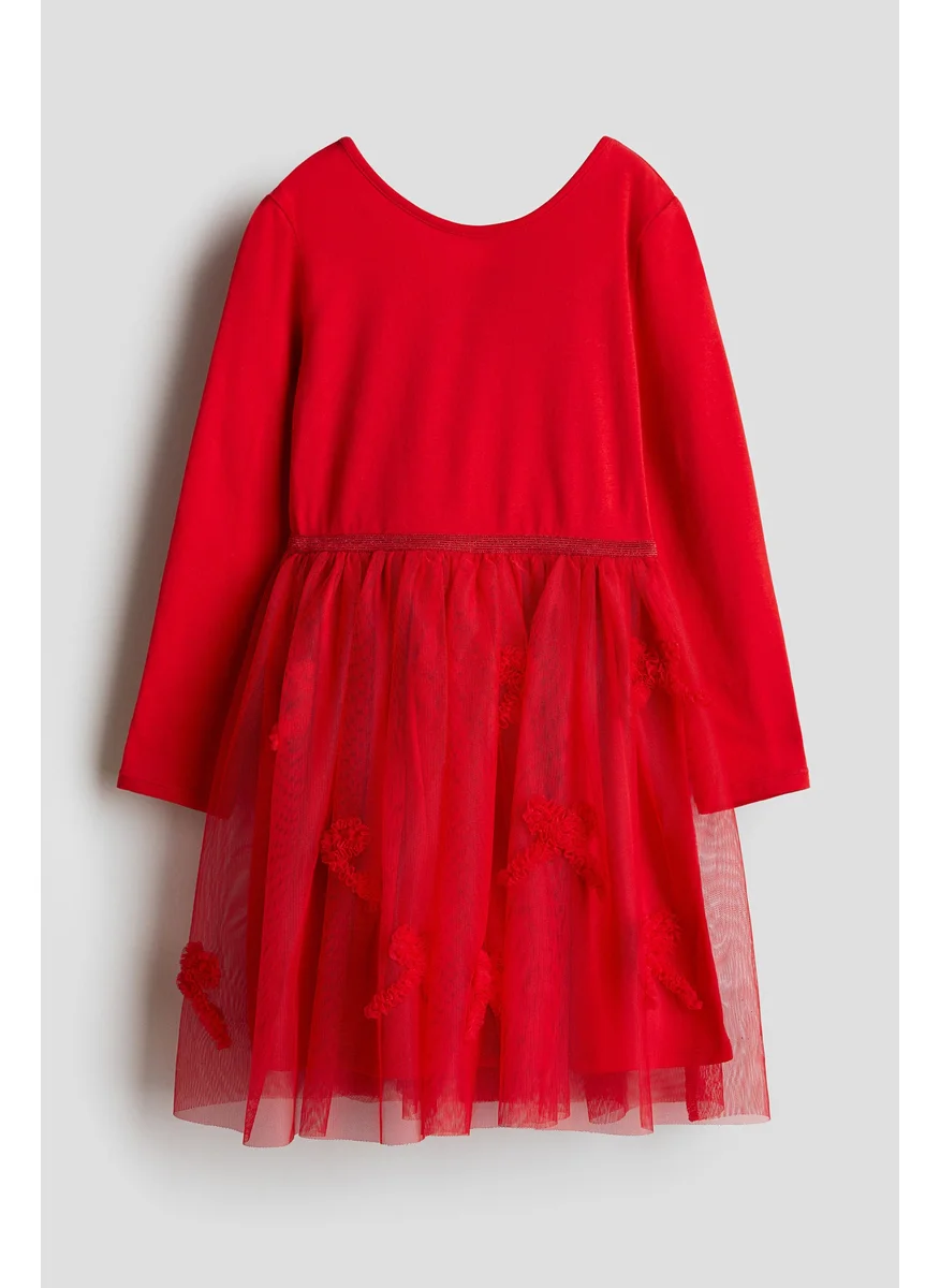 H&M Tulle-Skirt Jersey Dress