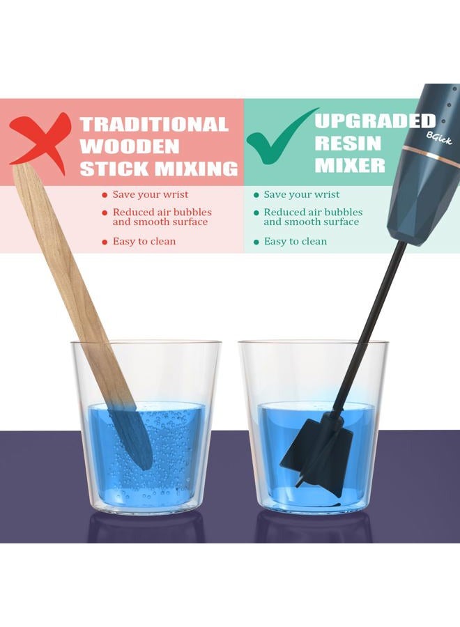 BGick Upgraded Resin Mixer, Handheld Rechargeable with Minimizing Bubbles, Epoxy Resin Mixer for Silicone, Molds, DIY Crafts (Included 4 pcs Paddles) - Image 4
