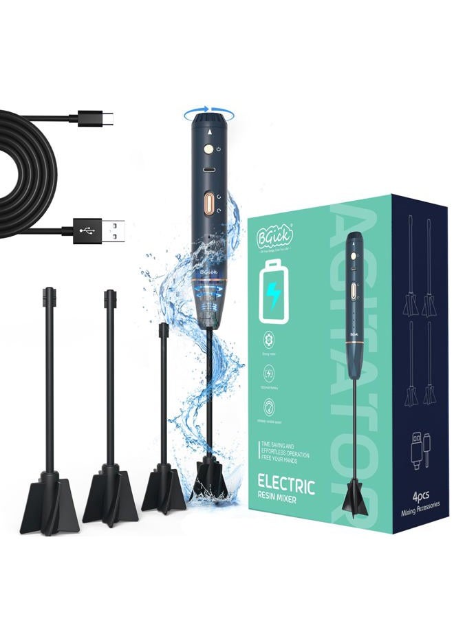 BGick Upgraded Resin Mixer, Handheld Rechargeable with Minimizing Bubbles, Epoxy Resin Mixer for Silicone, Molds, DIY Crafts (Included 4 pcs Paddles) - Image 1