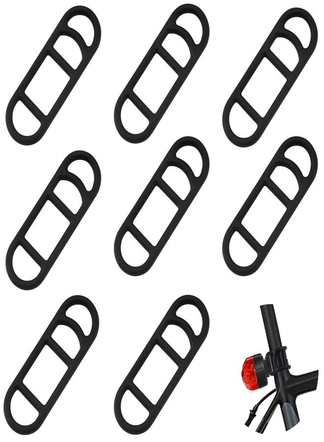 AIEX 8pcs Bike Silicone Mount Band, Bike Light Mount Band Bike Phone Mount Bands Strap (Black) - Image 1