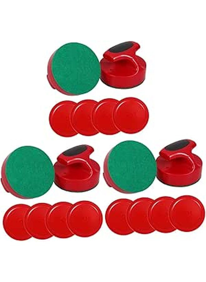 3 Pack Air Hockey Pusher Set With 2 Cloth Pucks For Table Top Game Family Fun