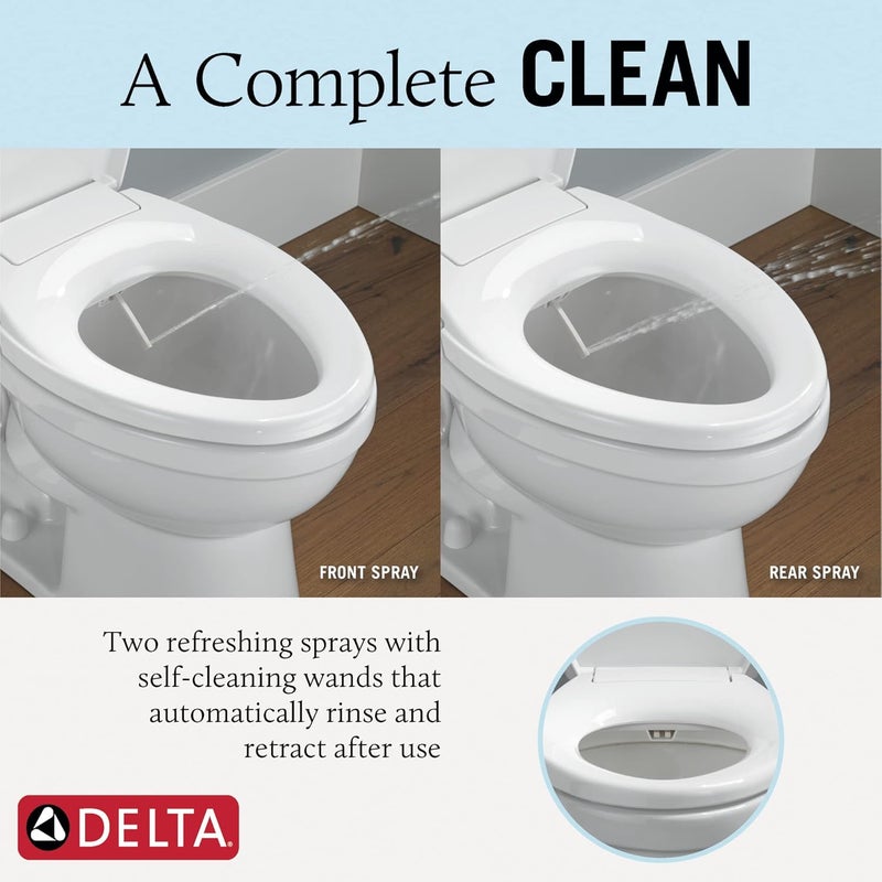 Delta 833004 Elongated Soft Close Bidet Seat with Manual Control Self-Cleaning Wand - White - Image 2