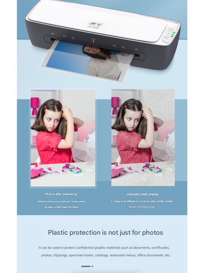 OSMILE OSMILE SL688 Desktop Laminator Set Six Functions in One Design A4 Universal Size Hot and Cold Laminating Bags Suitable for Home Office School Supplies  - Image 2