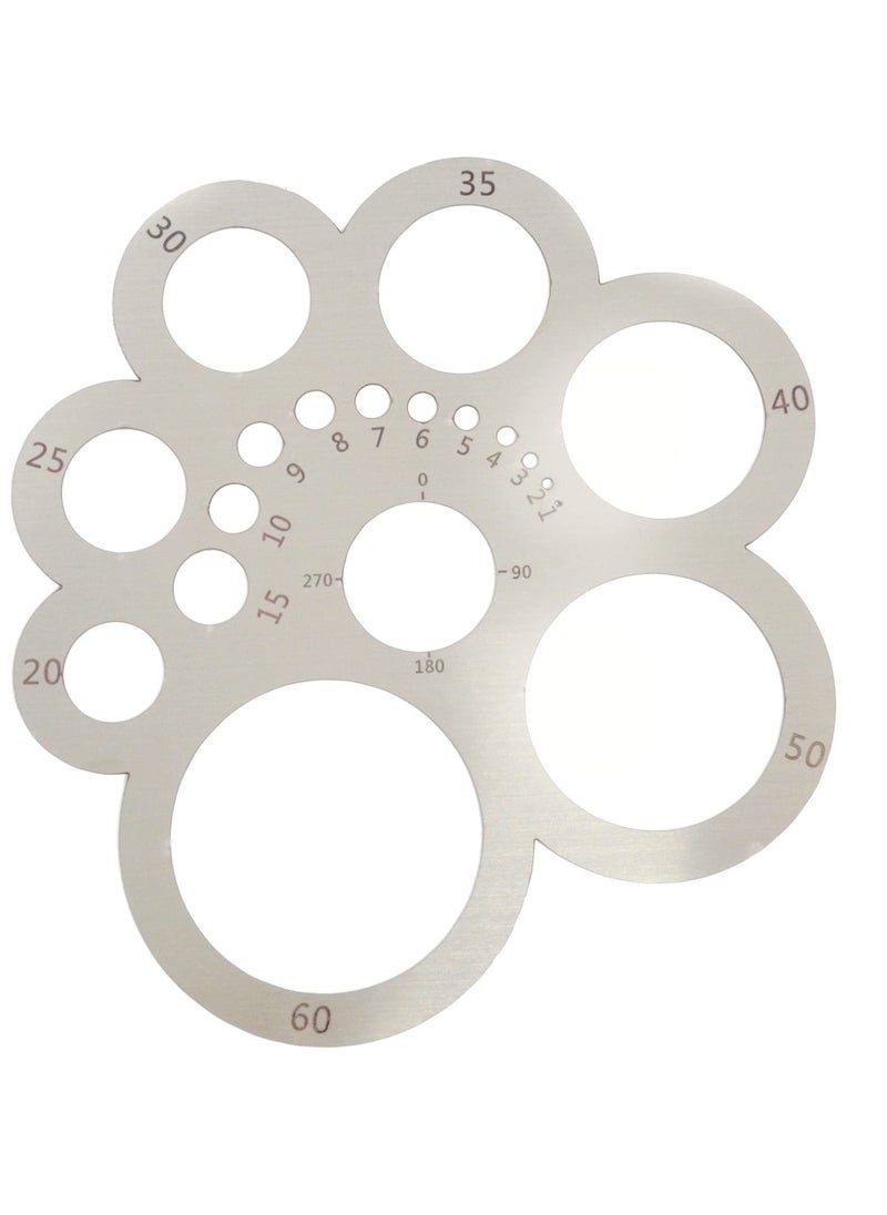 Y&D Round Leather Cutting Tool Corner Cutter Circle Drawing Template Stainless Steel Metal Ruler for Leathercraft Woodworking Sewing DIY Craft Supplies  - Image 1