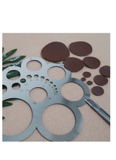 Y&D Round Leather Cutting Tool Corner Cutter Circle Drawing Template Stainless Steel Metal Ruler for Leathercraft Woodworking Sewing DIY Craft Supplies  - Image 4