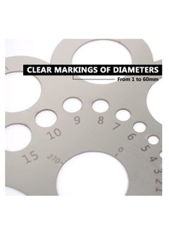 Y&D Round Leather Cutting Tool Corner Cutter Circle Drawing Template Stainless Steel Metal Ruler for Leathercraft Woodworking Sewing DIY Craft Supplies  - Image 5