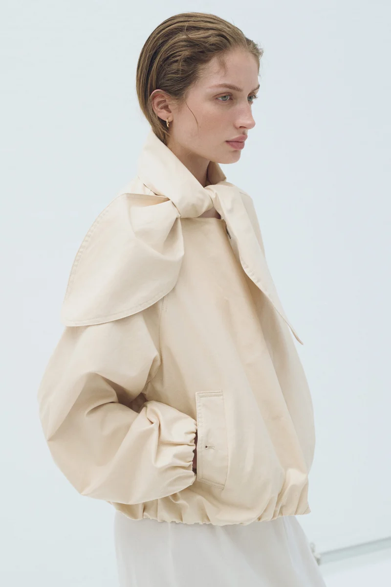 H&M  Scarf-collar linen-blend jacket for Women | Best Price UAE