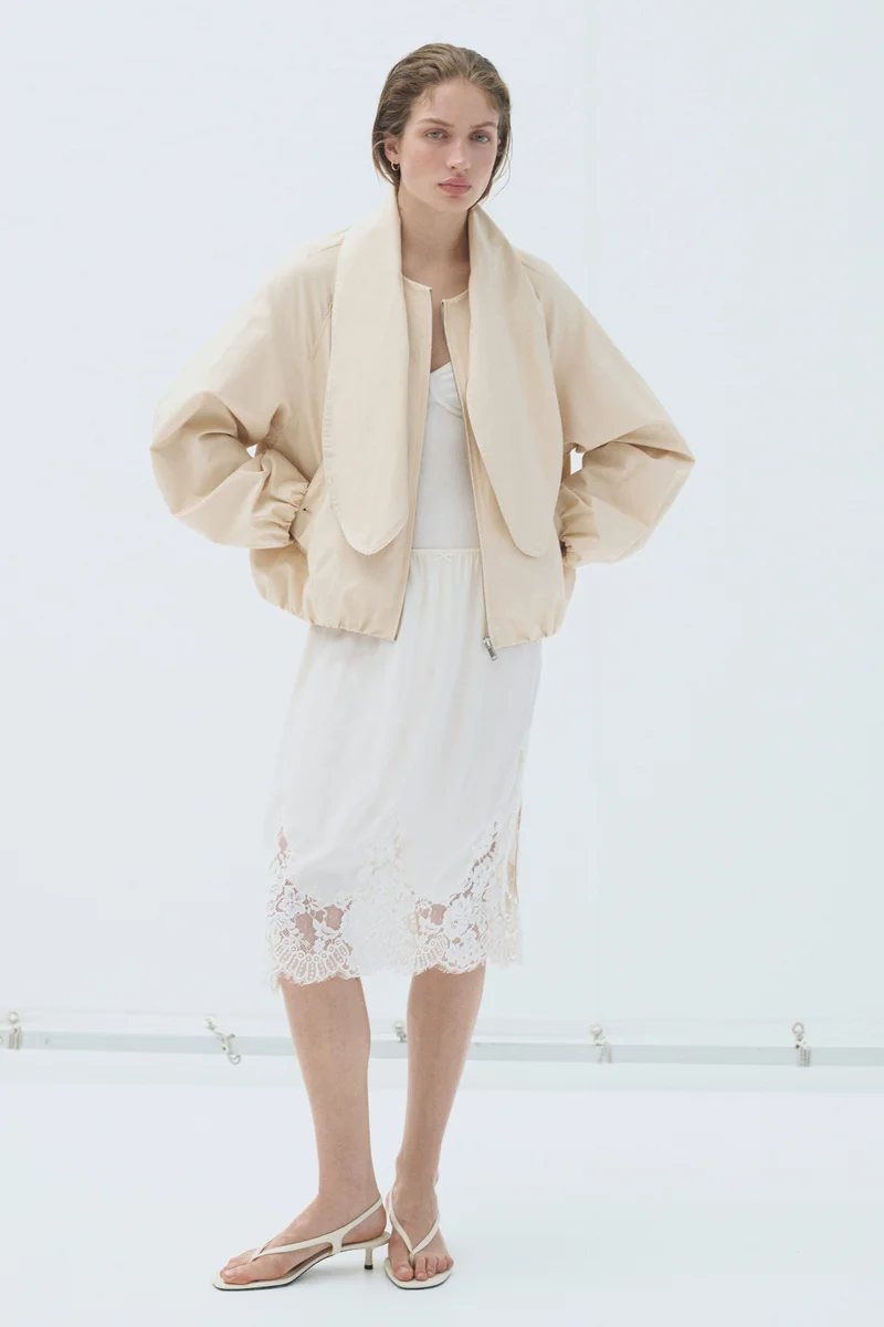 H&M  Scarf-collar linen-blend jacket for Women | Best Price UAE
