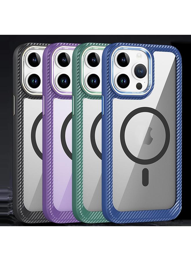 S-TOP Case For iPhone 13 Pro MagSafe Carbon Fiber Transparent Back Panel Phone Case - Image 2