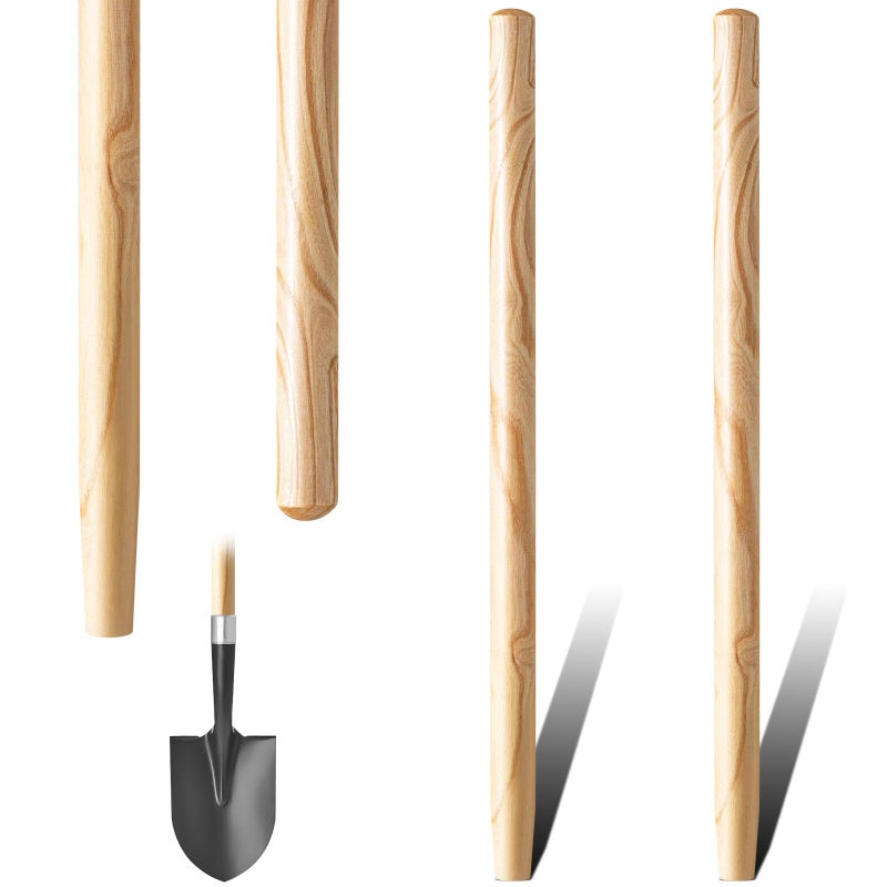 Menkxi 2 Pcs Wooden Shovel Handle Replacement 41" (104cm) for Long D Handle Shovels Garden Tool, 1-1/2" Diameter - Image 1