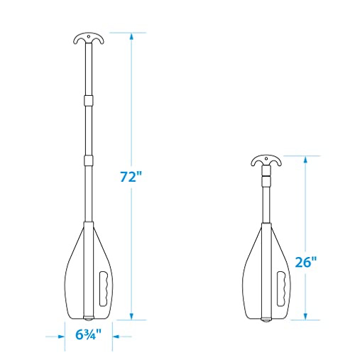 Seachoice Emergency Multi-Purpose Telescoping Boat Hook and Paddle, Orange, 26” to 72” - Image 5