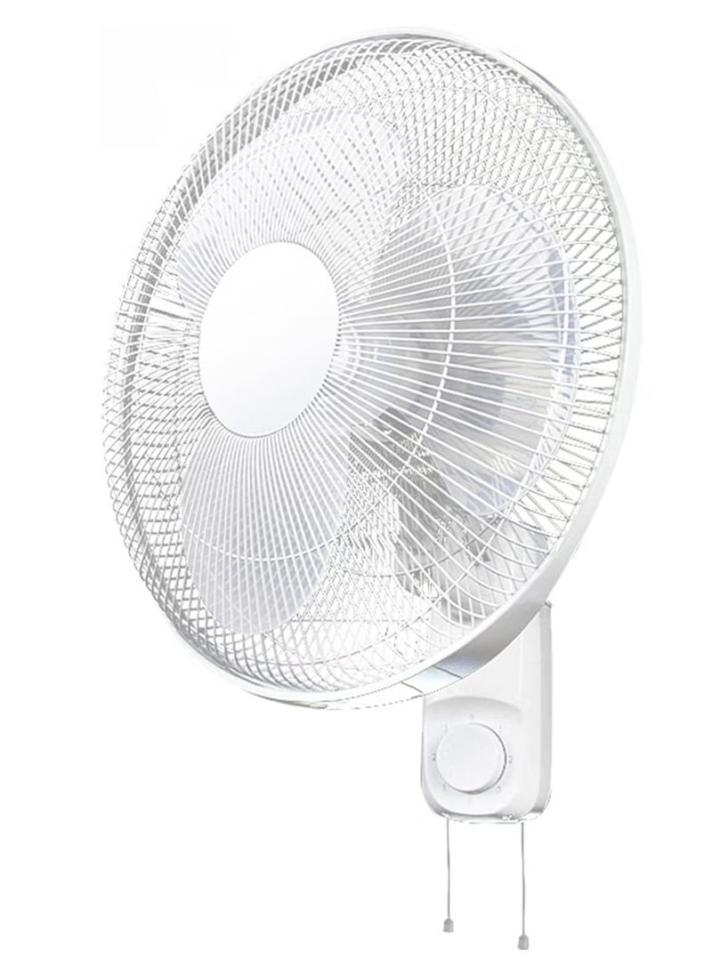 Denx - 16 Inch Wall Fan High Performance Fan with 3 Speed ​​Controls, 5 Leaf Blades and 2 Pull Cord Adjustable Tilt Angle and Efficient Cooling - Image 1