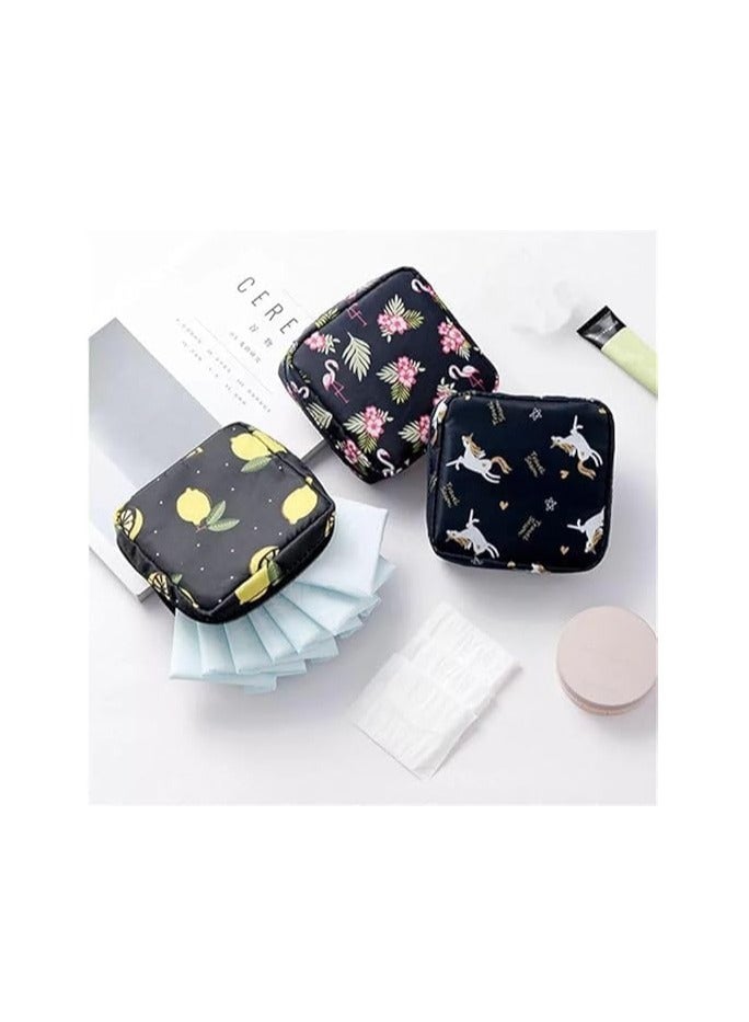 Spaceshoop Feminine Hygiene Storage Pouch, Small Travel Organizer Bag Assorted Shape (Multicolor) - Image 3