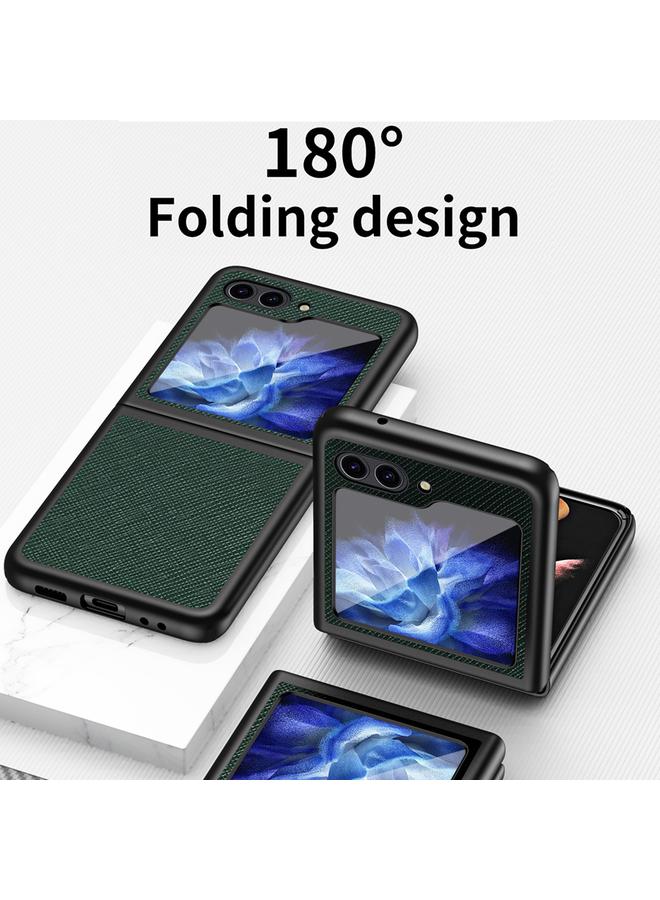 S-TOP Case For Samsung Galaxy Z Flip5 Cross Texture All Inclusive Shockproof Protective Phone Case - Image 3