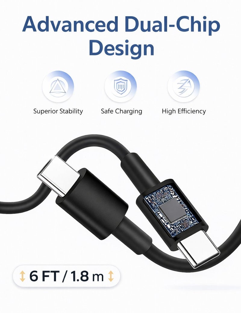 شاحن 45 وات USB-C شحن فائق السرعة PD 3.0/PPS (SFC 2.0) مع كابل Type-C 5A بطول 1.8م – فيشة EU – متوافق مع سامسونج جالكسي وأجهزة Type-C - Image 5