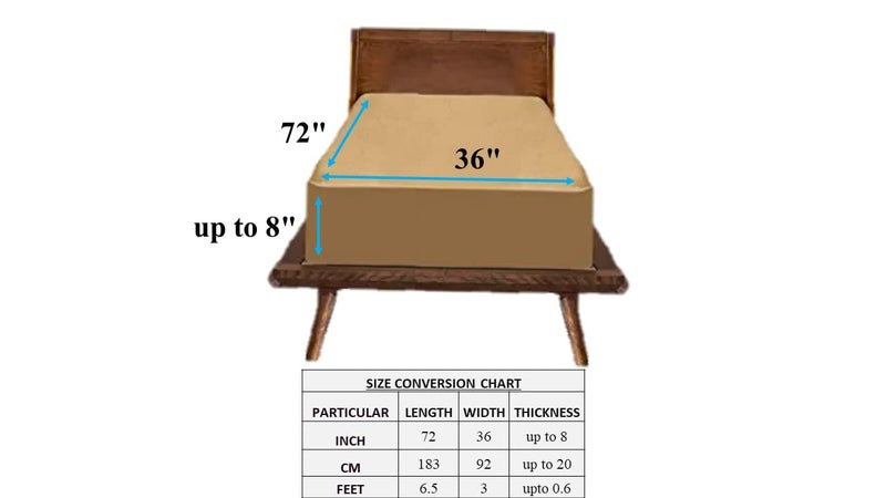 Trance Cotton Feel Terry Ultra Soft Waterproof Mattress Protector | Breathable - Hypoallergenic Bed Protector (72x36 inch | 6x3 feet, Brown - Pack of 1) - Image 2