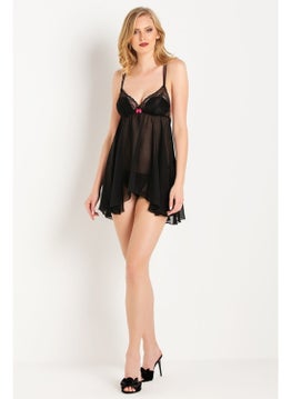 Magic Form 50150 Women's Black Chiffon Fabric 5-Piece Honeymoon Dowry Set  - Image 1